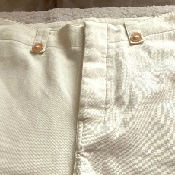 LA MIEL Junior Large, Crisp Summer Vacation Cream Wide-leg Button Tab Boho Pants - Picture 2 of 10